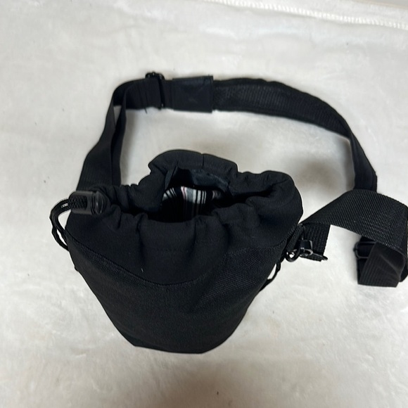Black Belt Bag with Adjustable Strap and Drawstring Closure - Picture 2 of 10